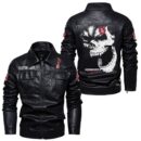 Custom Name Kenworth Skull Leather Jacket - Personalized Logo Car Motorcycle Model