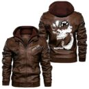 Custom Name Kona Bicycle Skull Leather Jacket - Personalized Logo Car Motorcycle Model