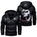 Custom Name Kubota Skull Leather Jacket - Personalized Logo Car Motorcycle Model