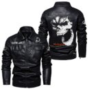 Custom Name Kubota Skull Leather Jacket - Personalized Logo Car Motorcycle Model