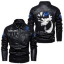 Custom Name Lancia Skull Leather Jacket - Personalized Logo Car Motorcycle Model