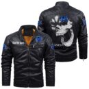 Custom Name Lancia Skull Leather Jacket - Personalized Logo Car Motorcycle Model