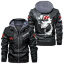 Custom Name Massey Ferguson Skull Leather Jacket - Personalized Logo Car Motorcycle Model