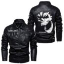 Custom Name Mclaren Automotive Skull Leather Jacket - Personalized Logo Car Motorcycle Model