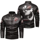 Custom Name Mg Cars Skull Leather Jacket - Personalized Logo Car Motorcycle Model