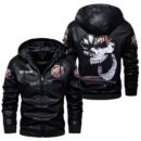 Custom Name Mg Cars Skull Leather Jacket - Personalized Logo Car Motorcycle Model