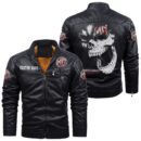 Custom Name Mg Cars Skull Leather Jacket - Personalized Logo Car Motorcycle Model