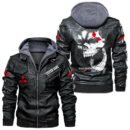Custom Name Mitsubishi Skull Leather Jacket - Personalized Logo Car Motorcycle Model
