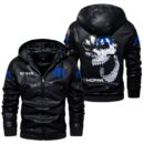 Custom Name Mopar Skull Leather Jacket - Personalized Logo Car Motorcycle Model
