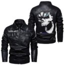 Custom Name Mv Agusta Skull Leather Jacket - Personalized Logo Car Motorcycle Model
