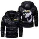Custom Name New Holland Agriculture Skull Leather Jacket - Personalized Logo Car Motorcycle Model
