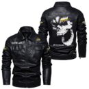Custom Name New Holland Agriculture Skull Leather Jacket - Personalized Logo Car Motorcycle Model