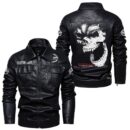 Custom Name Nissan Skull Leather Jacket - Personalized Logo Car Motorcycle Model
