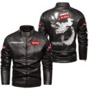 Custom Name Norton Motorcycle Company Skull Leather Jacket - Personalized Logo Car Motorcycle Model