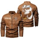 Custom Name Opel Skull Leather Jacket - Personalized Logo Car Motorcycle Model