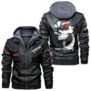 Custom Name Peterbilt Skull Leather Jacket - Personalized Logo Car Motorcycle Model