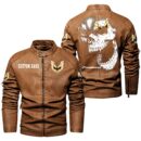 Custom Name Pontiac Firebird Skull Leather Jacket - Personalized Logo Car Motorcycle Model