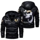 Custom Name Pontiac Firebird Skull Leather Jacket - Personalized Logo Car Motorcycle Model