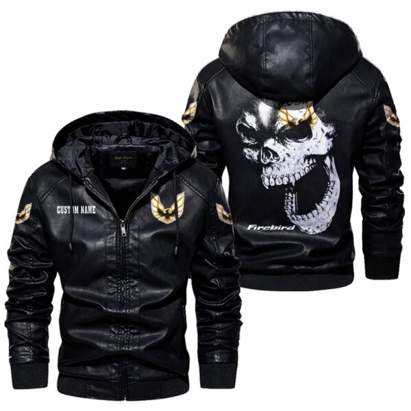 Custom Name Pontiac Firebird Skull Leather Jacket - Personalized Logo Car Motorcycle Model - Image 5