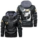 Custom Name Pontiac Firebird Skull Leather Jacket - Personalized Logo Car Motorcycle Model