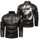 Custom Name Pontiac Trans Am Skull Leather Jacket - Personalized Logo Car Motorcycle Model