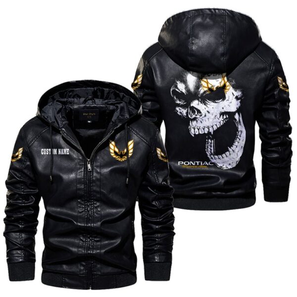 Custom Name Pontiac Trans Am Skull Leather Jacket - Personalized Logo Car Motorcycle Model - Image 5