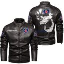 Custom Name Scania Skull Leather Jacket - Personalized Logo Car Motorcycle Model