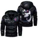 Custom Name Scania Skull Leather Jacket - Personalized Logo Car Motorcycle Model