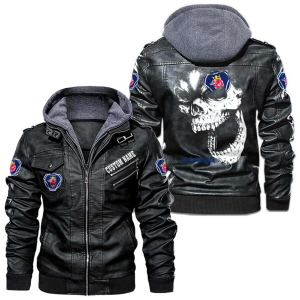 Custom Name Scania Skull Leather Jacket - Personalized Logo Car Motorcycle Model
