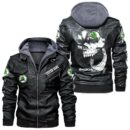 Custom Name Skoda Skull Leather Jacket - Personalized Logo Car Motorcycle Model