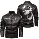 Custom Name Slingshot Skull Leather Jacket - Personalized Logo Car Motorcycle Model