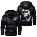 Custom Name Smart Skull Leather Jacket - Personalized Logo Car Motorcycle Model
