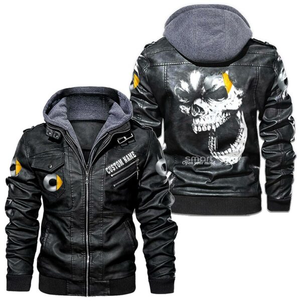 Custom Name Smart Skull Leather Jacket - Personalized Logo Car Motorcycle Model
