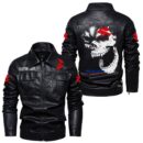 Custom Name Suzuki Skull Leather Jacket - Personalized Logo Car Motorcycle Model