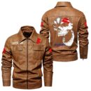 Custom Name Suzuki Skull Leather Jacket - Personalized Logo Car Motorcycle Model