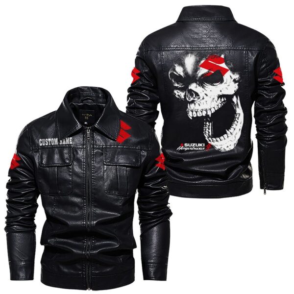 Suzuki Hayabusa Leather Jackets, Black And Brown Vintage Style, Customize Name And Any Logo, Car Or Motor Model - Image 7