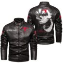 Custom Name Tesla Motors Skull Leather Jacket - Personalized Logo Car Motorcycle Model