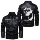 Custom Name Toyota Land Cruiser Skull Leather Jacket - Personalized Logo Car Motorcycle Model