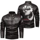Custom Name Toyota Skull Leather Jacket - Personalized Logo Car Motorcycle Model
