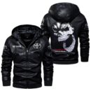 Custom Name Toyota Skull Leather Jacket - Personalized Logo Car Motorcycle Model