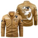 Custom Name Triumph Motorcycles Skull Leather Jacket - Personalized Logo Car Motorcycle Model