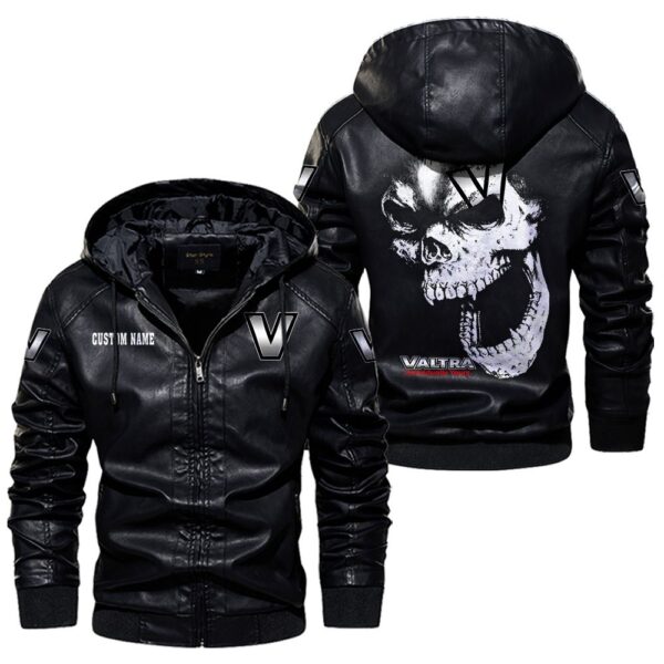 Custom Name Valtra Skull Leather Jacket - Personalized Logo Car Motorcycle Model - Image 5