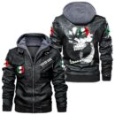Custom Name Vespa Skull Leather Jacket - Personalized Logo Car Motorcycle Model