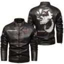 Custom Name Victory Motorcycles Skull Leather Jacket - Personalized Logo Car Motorcycle Model