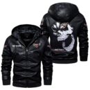 Custom Name Victory Motorcycles Skull Leather Jacket - Personalized Logo Car Motorcycle Model