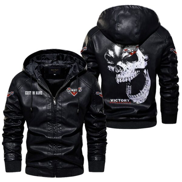 Custom Name Victory Motorcycles Skull Leather Jacket - Personalized Logo Car Motorcycle Model - Image 5