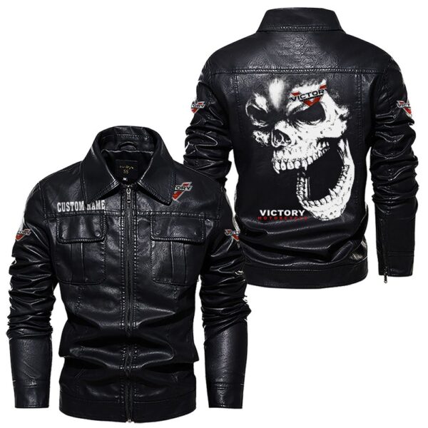Custom Name Victory Motorcycles Skull Leather Jacket - Personalized Logo Car Motorcycle Model - Image 7