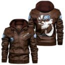 Custom Name Volkswagen Skull Leather Jacket - Personalized Logo Car Motorcycle Model