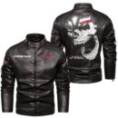 Custom Name DOHC VTEC Leather Jacket - Personalized Logo Car Motorcycle Model
