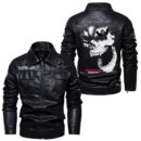 Custom Name Western Star Contrast Leather Jacket - Personalized Logo Car Motorcycle Model